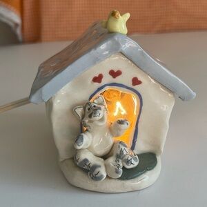 Robin Russell Sculpted Figurine House Night Light Porcelain